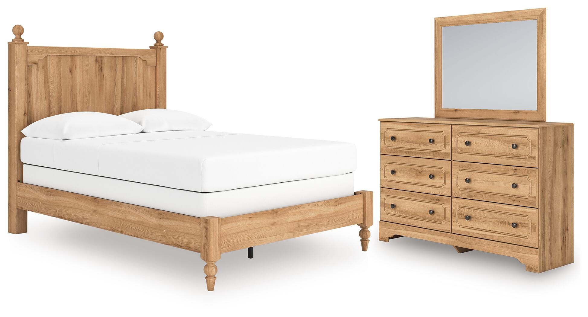 Aleaport Panel Bed, Dresser and Mirror