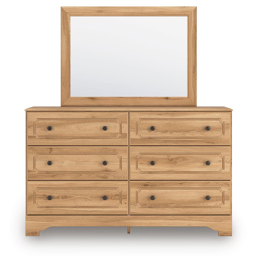 Aleaport Panel Bed with Mirrored Dresser and Nightstand