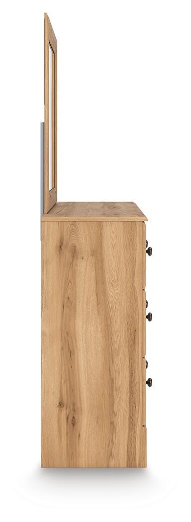 Aleaport Panel Bed with Mirrored Dresser and Nightstand