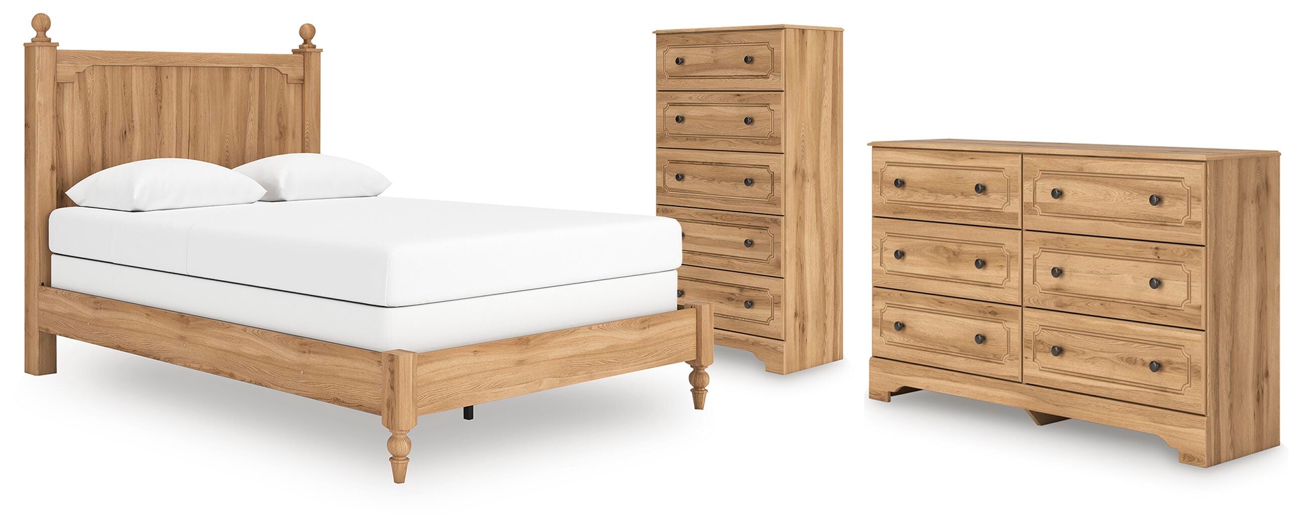Aleaport Panel Bed with Dresser and Chest