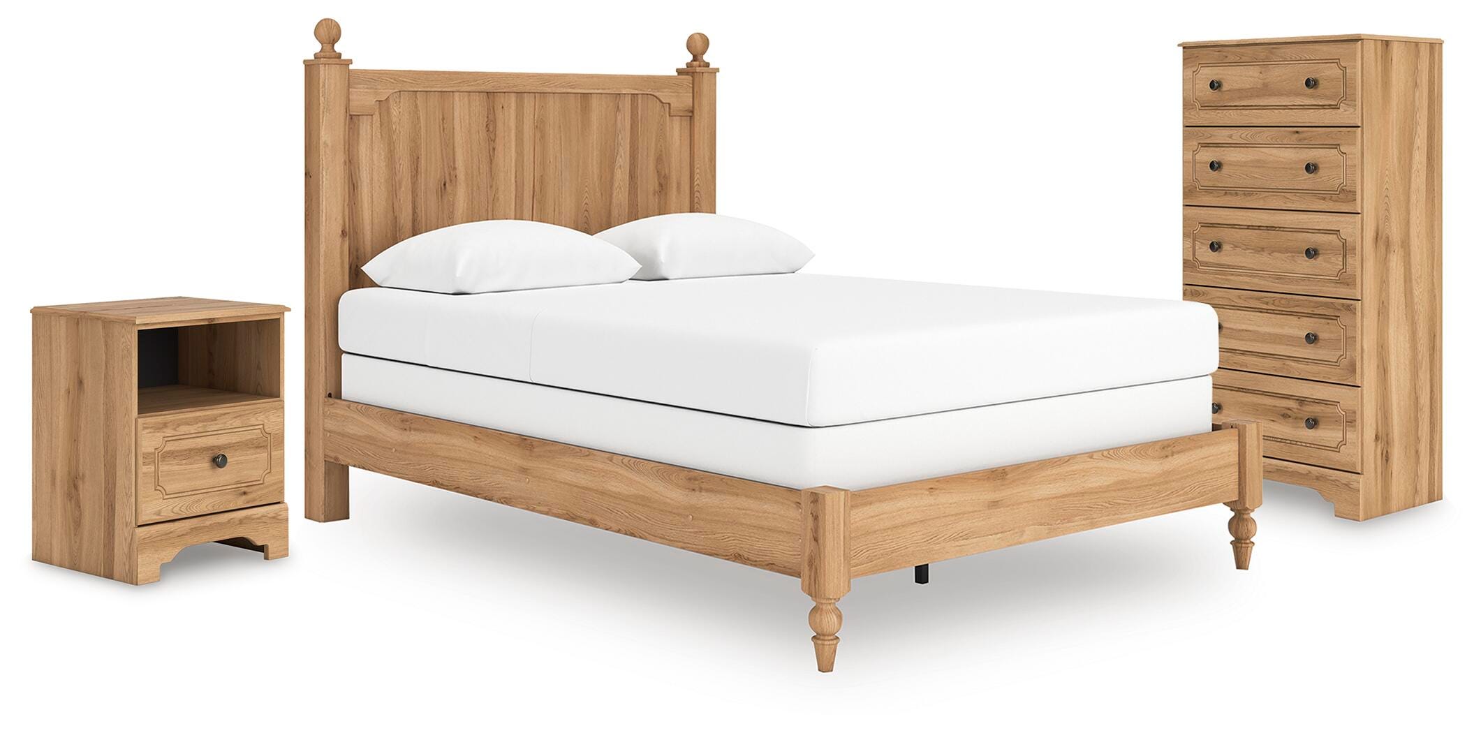 Aleaport Panel Bed with Chest and Nightstand