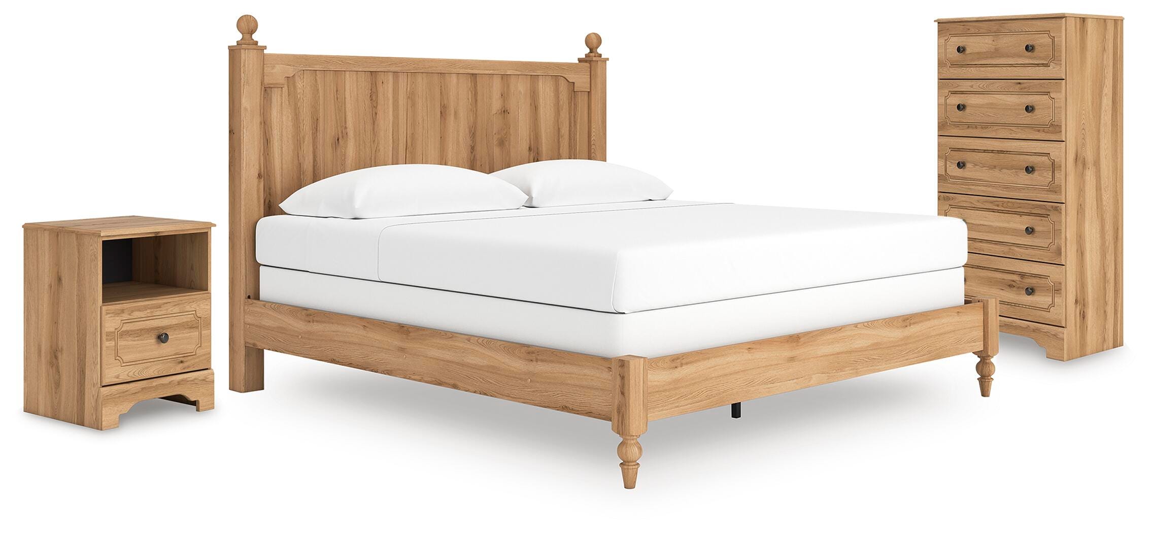 Aleaport Panel Bed with Chest and Nightstand