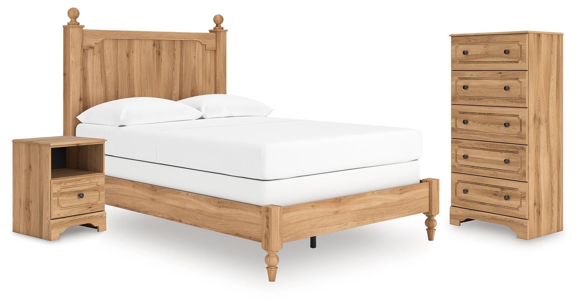 Aleaport Panel Bed with Chest and Nightstand