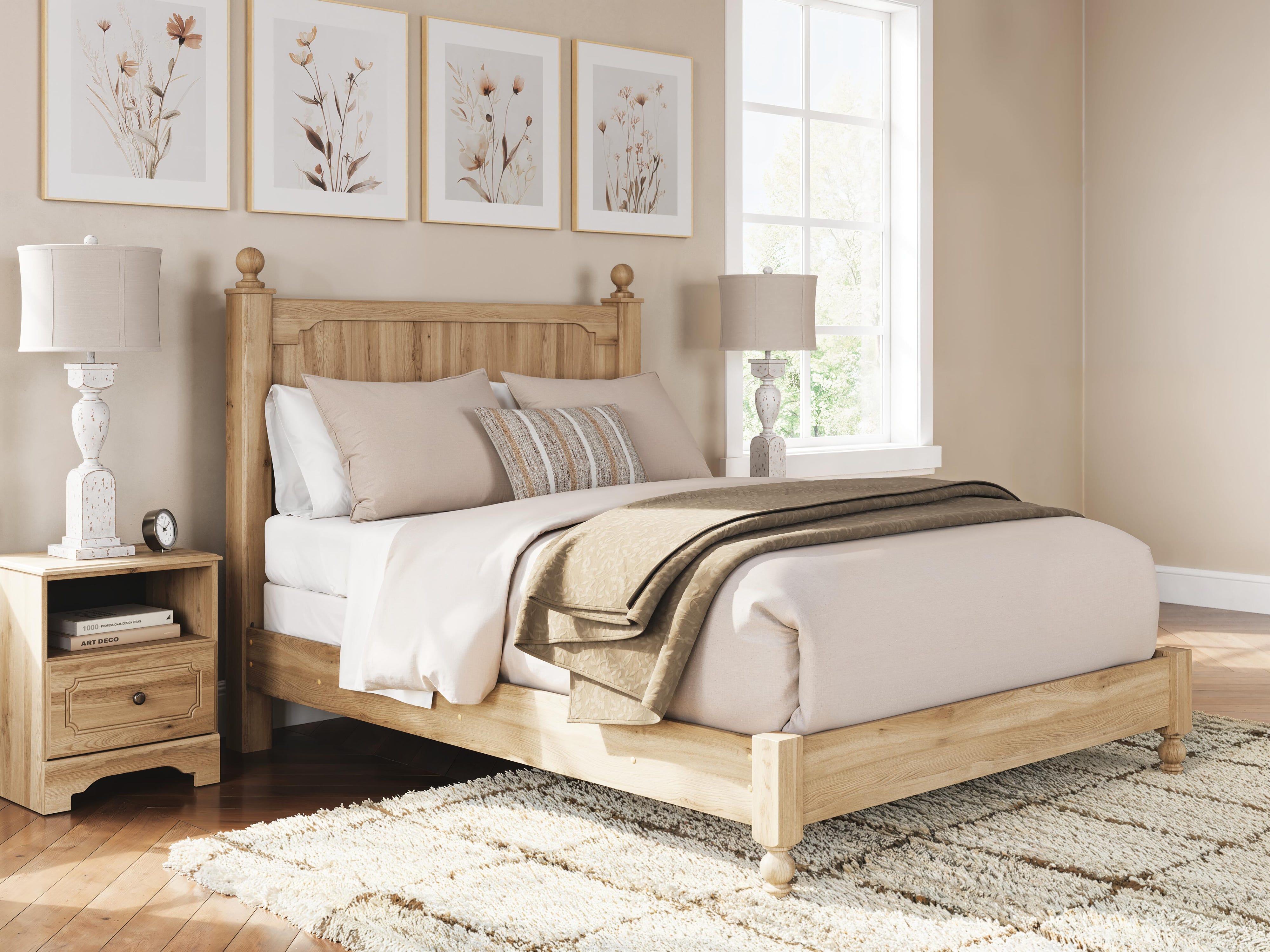 Aleaport Panel Bed with Mirrored Dresser and Nightstand
