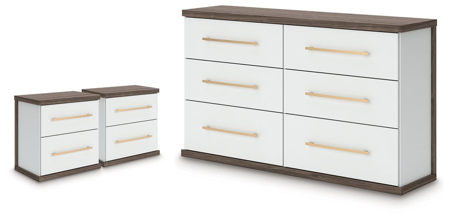 Kendanport Dresser and 2 Nightstands