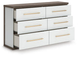 Kendanport Upholstered Bed, Dresser and Nightstand