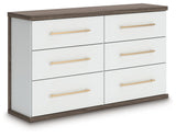 Kendanport Upholstered Bed, Dresser and Nightstand