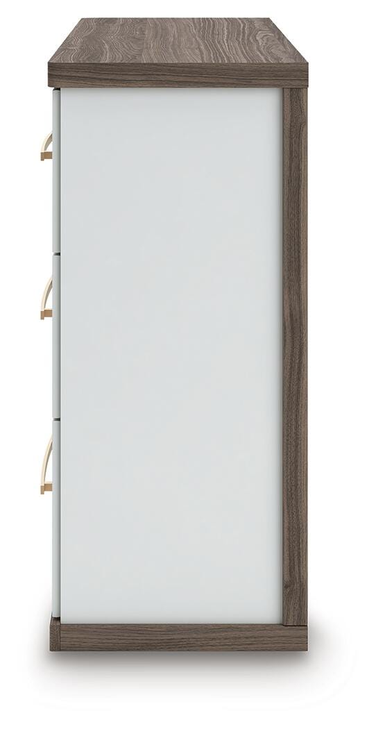 Kendanport Upholstered Bed, Dresser and Nightstand