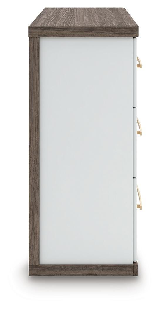Kendanport Upholstered Bed, Dresser and Nightstand