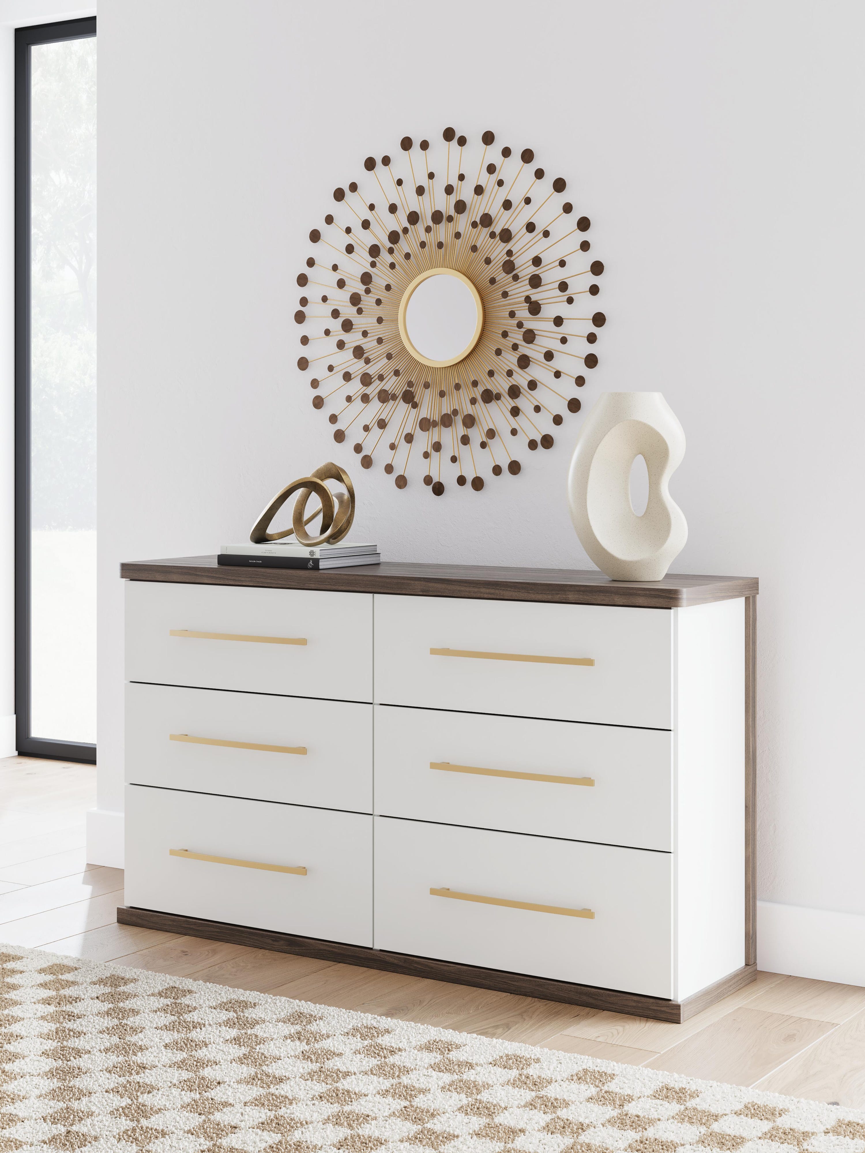 Kendanport Upholstered Bed, Dresser and Nightstand
