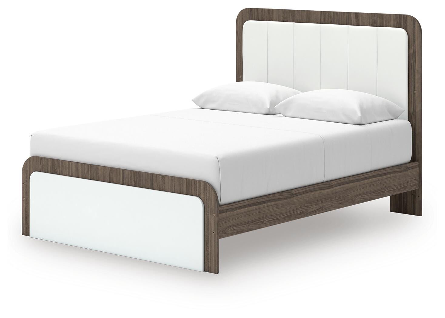 Kendanport Upholstered Bed, Dresser, Mirror and Nightstand