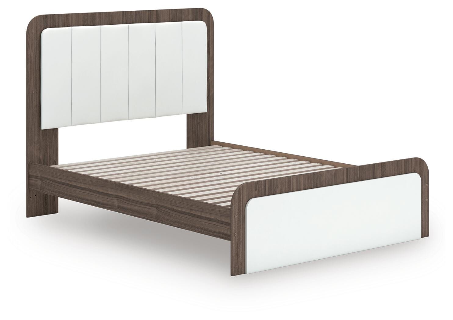 Kendanport Upholstered Bed, Dresser, Mirror and Nightstand