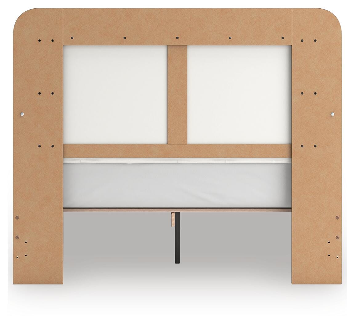 Kendanport Upholstered Platform Bed, Dresser and Mirror