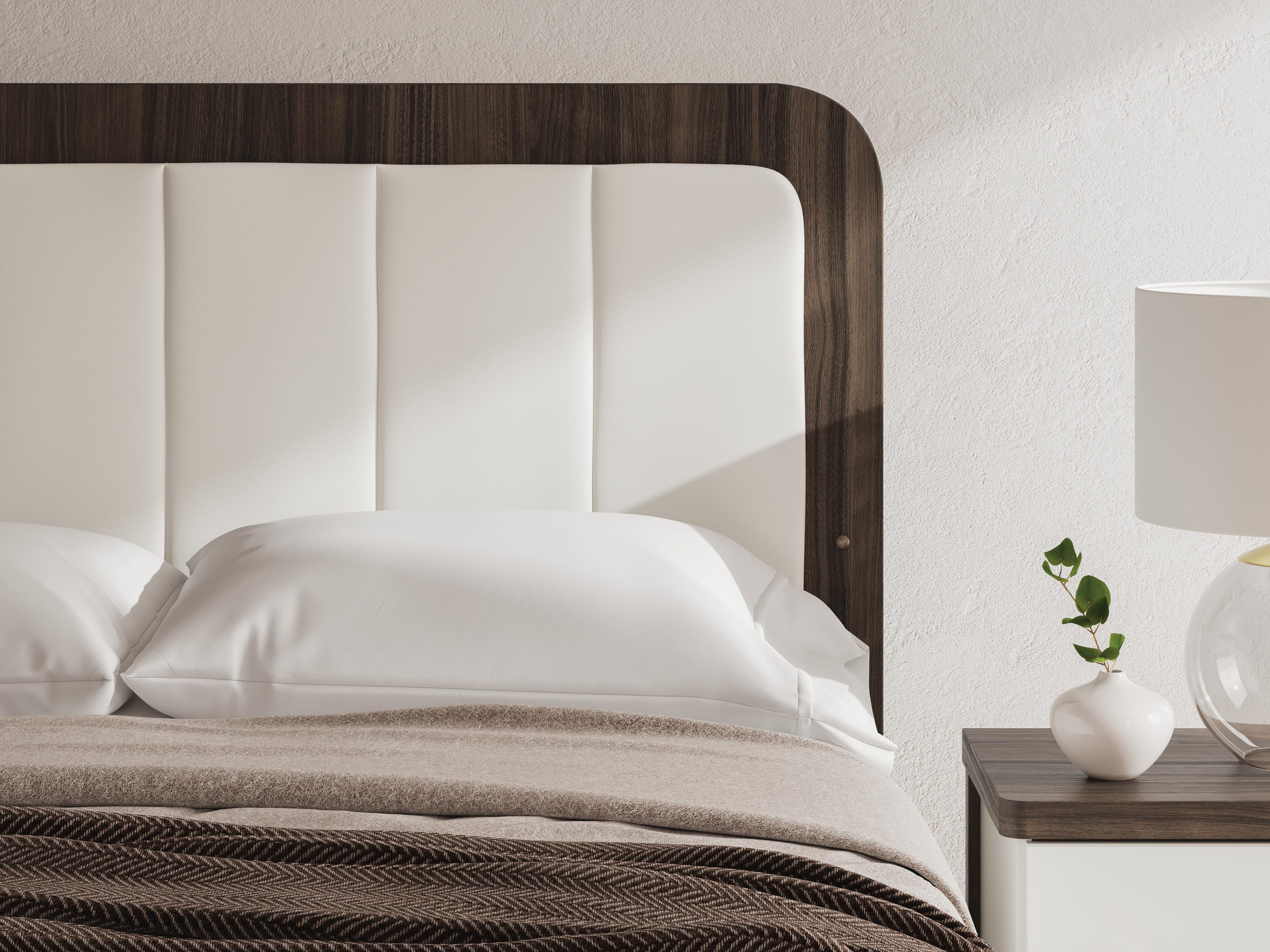 Kendanport Upholstered Bed, Dresser, Mirror and Nightstand