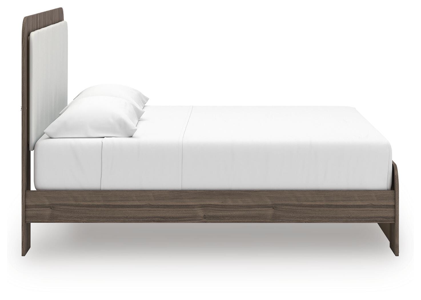 Kendanport Upholstered Platform Bed, Dresser and Mirror