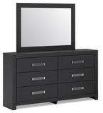 Maeling Upholstered Panel Bed. Dresser, Mirror and Nightstand