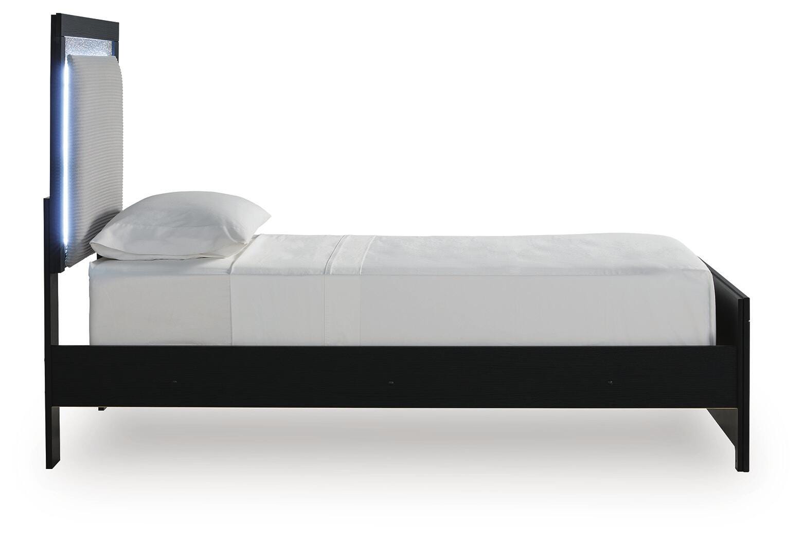 Maeling Upholstered Panel Bed, Dresser and Mirror
