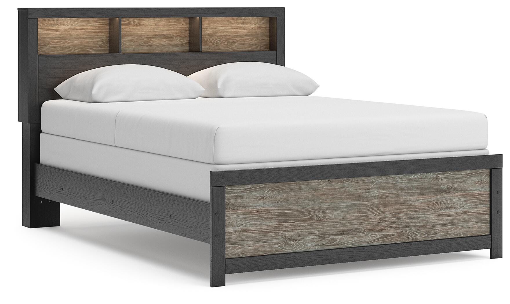 Broachmyn Bookcase Panel Bed, Dresser, Mirror and Nightstand