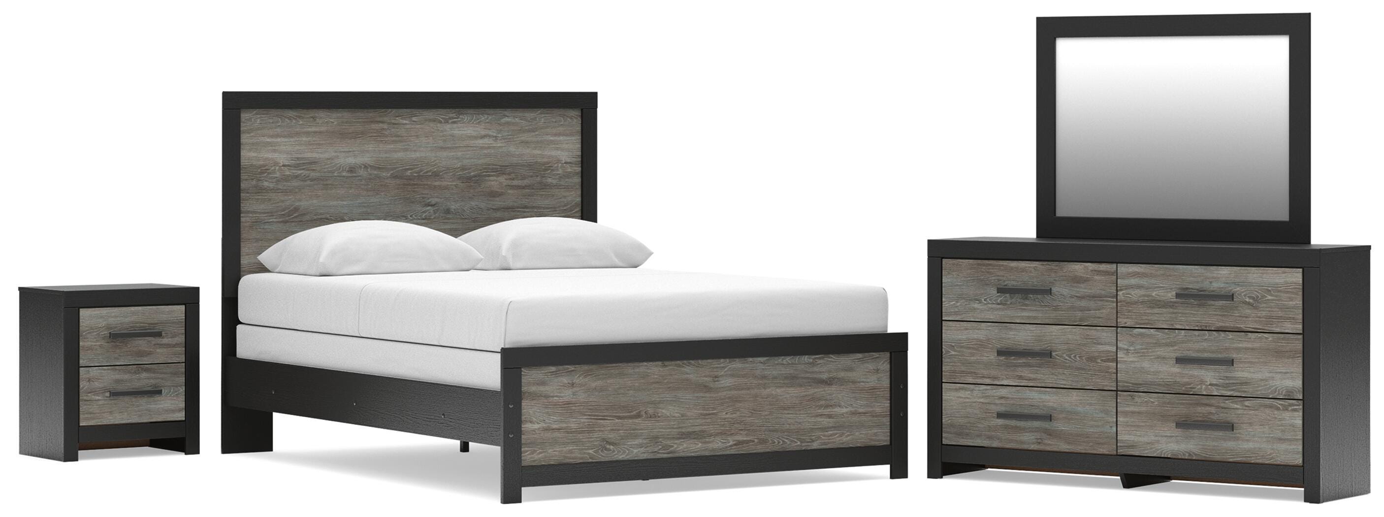 Broachmyn Panel Bed. Dresser, Mirror and Nightstand
