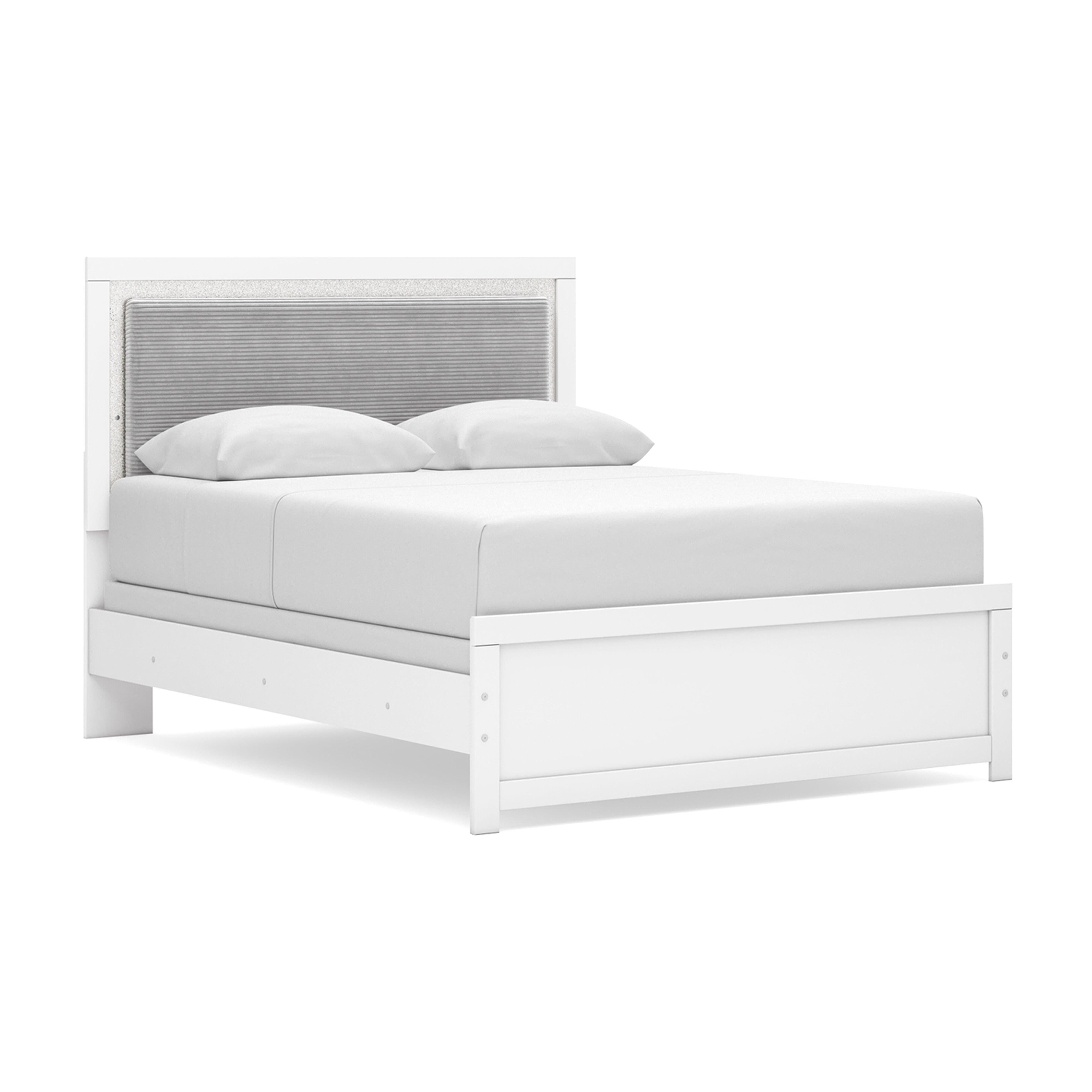 Maeling Upholstered Panel Bed, Dresser and Nightstand