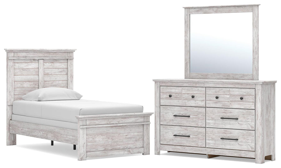 Makidern Panel Bed, Dresser and Mirror