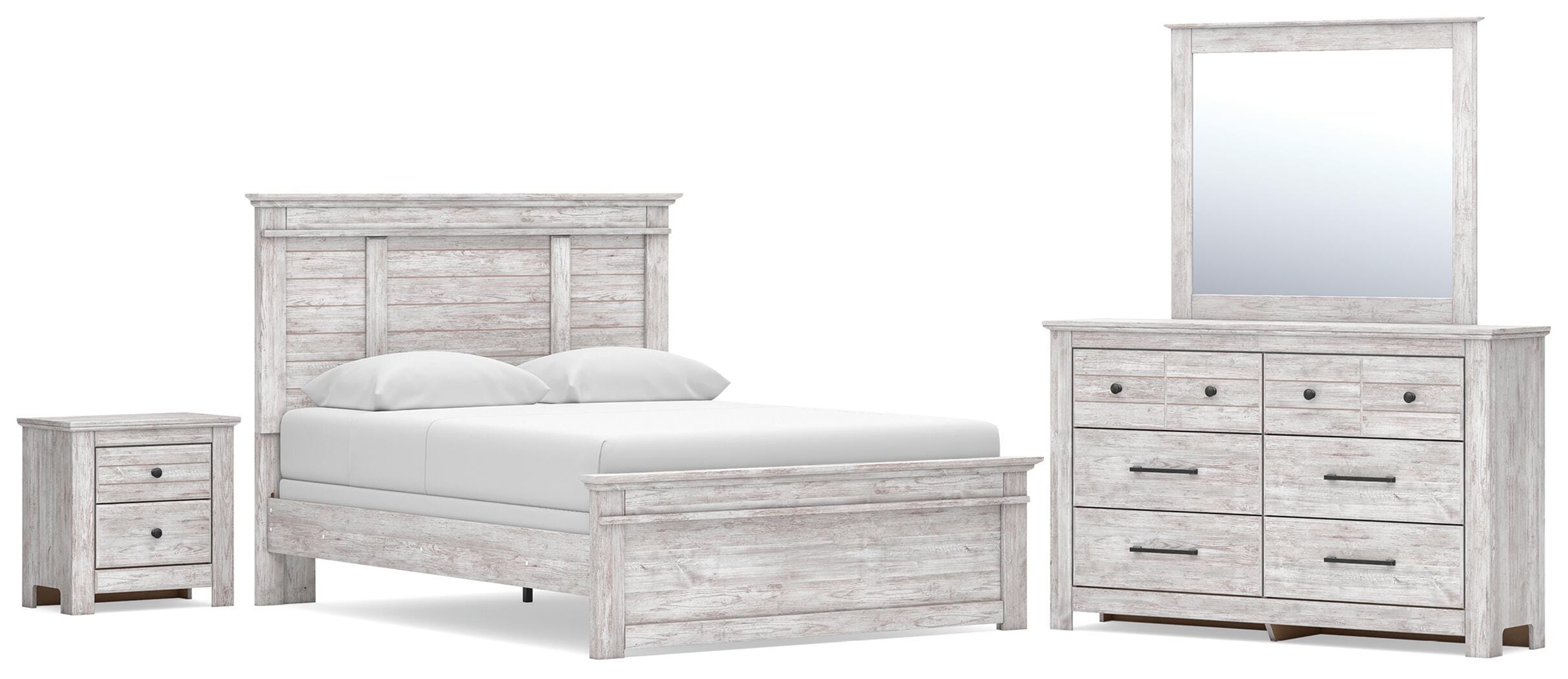 Makidern Panel Bed. Dresser, Mirror and Nightstand