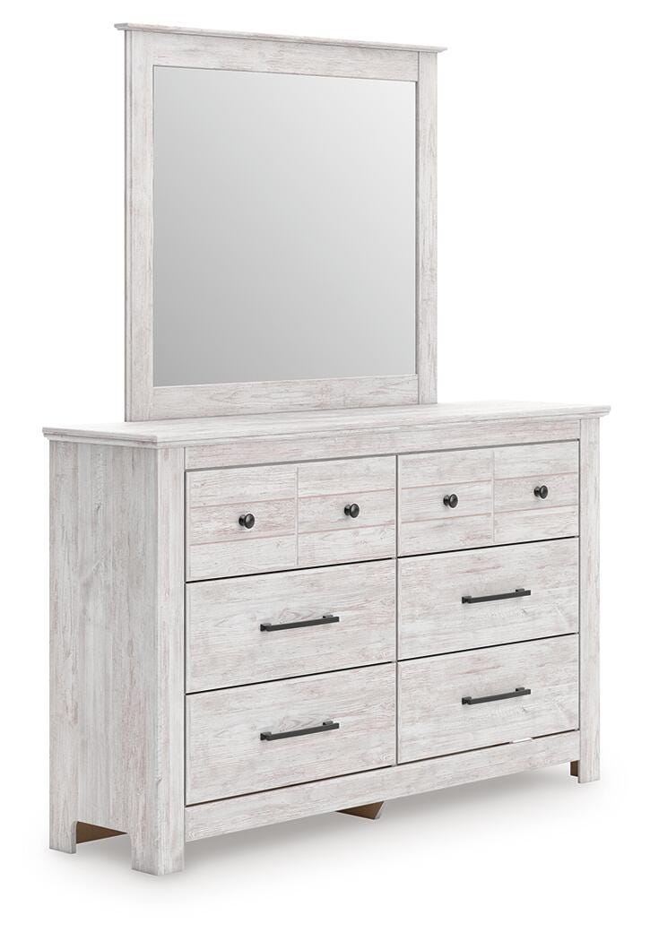 Makidern Panel Bed, Dresser and Mirror