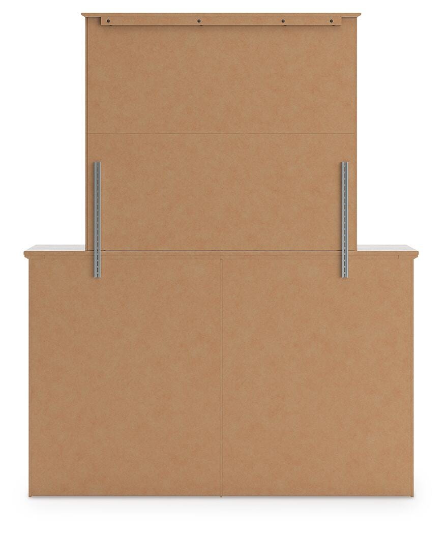 Makidern Panel Bed. Dresser, Mirror and Nightstand