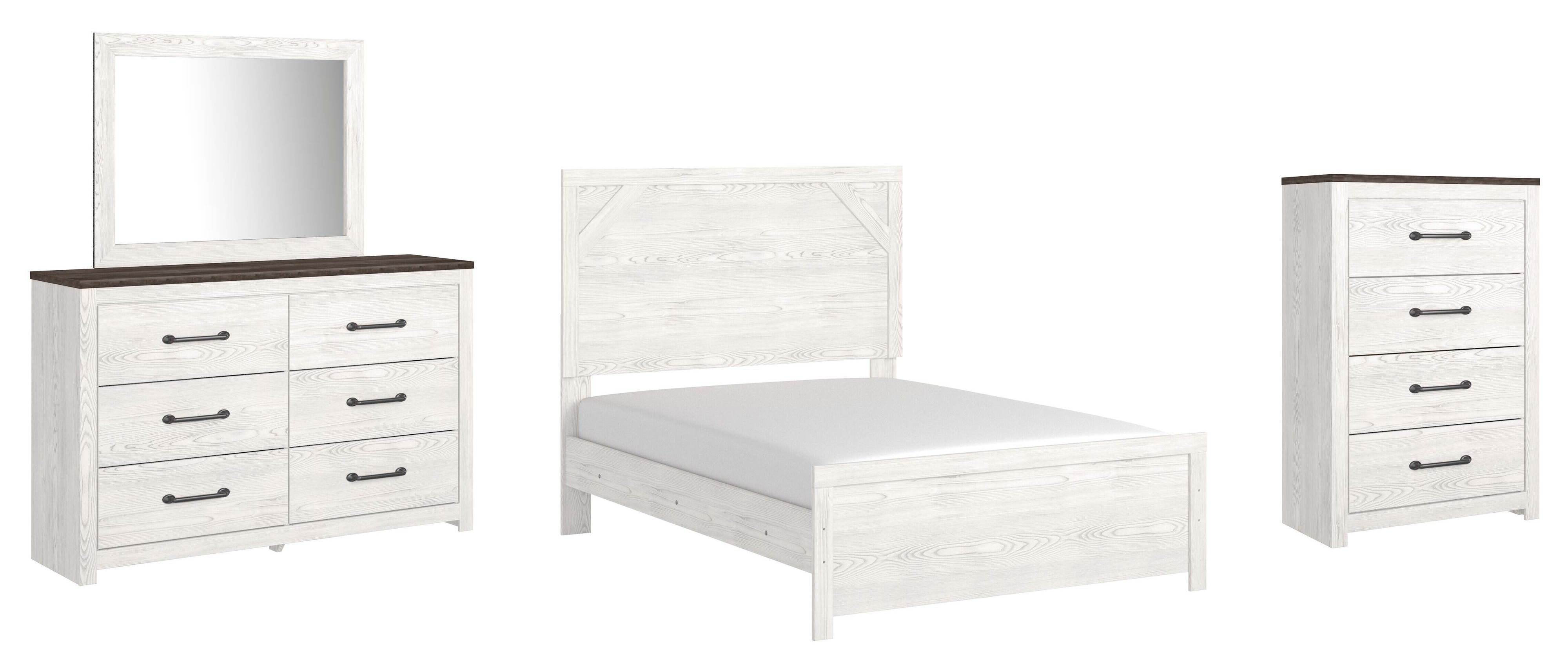 Gerridan Panel Bed with Mirrored Dresser and Chest