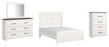 Gerridan Panel Bed with Mirrored Dresser and Chest