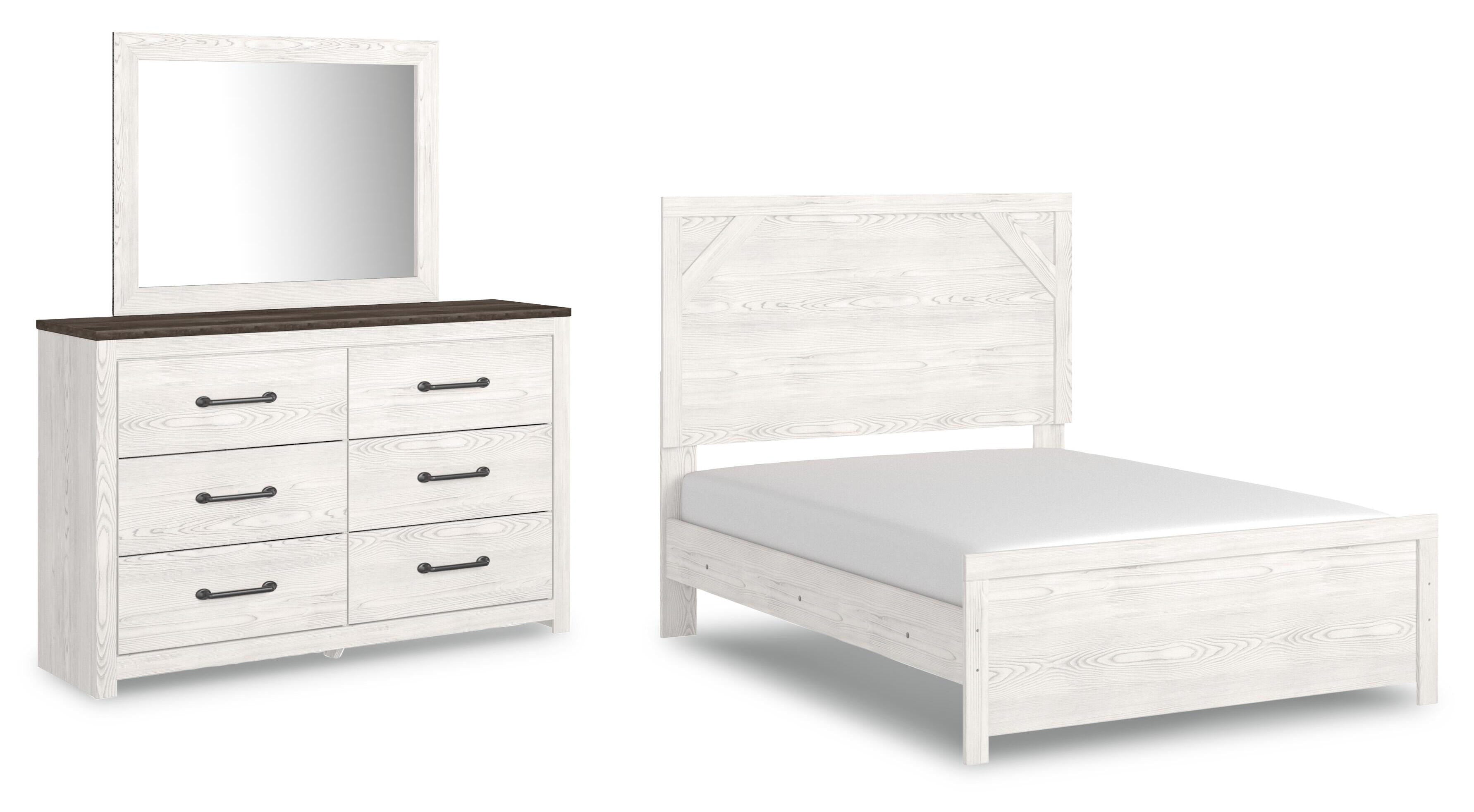 Gerridan Panel Bed with Mirrored Dresser