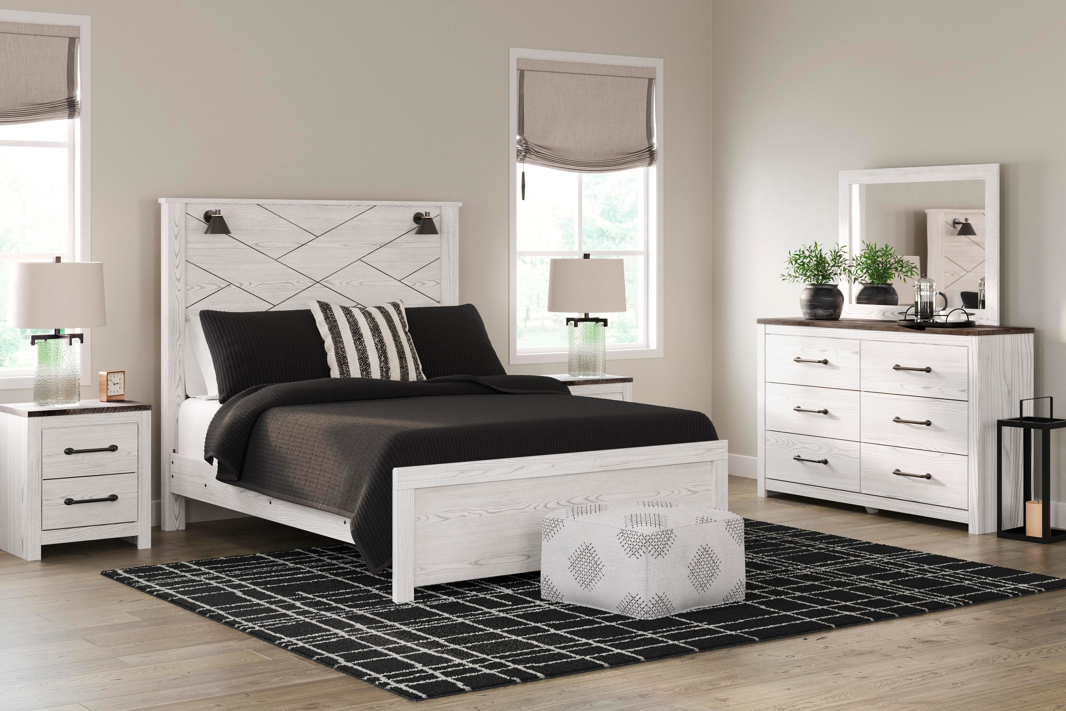 Gerridan Panel Bed with Mirrored Dresser