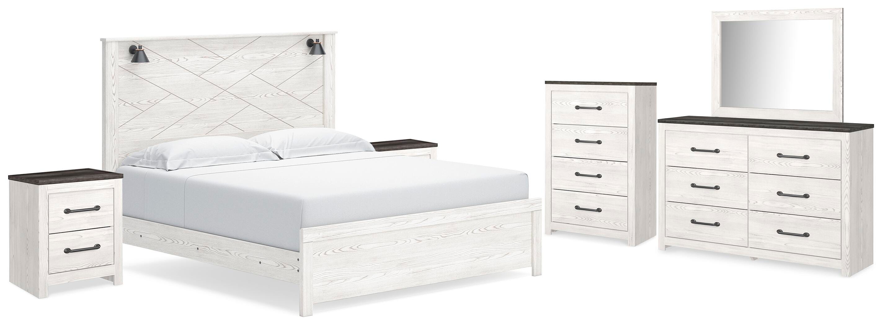 Gerridan Panel Bed, Dresser, Mirror, Chest and 2 Nightstands