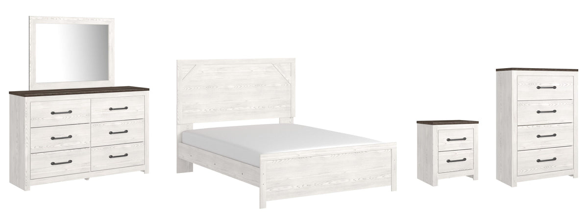 Gerridan Panel Bed with Mirrored Dresser, Chest and Nightstand