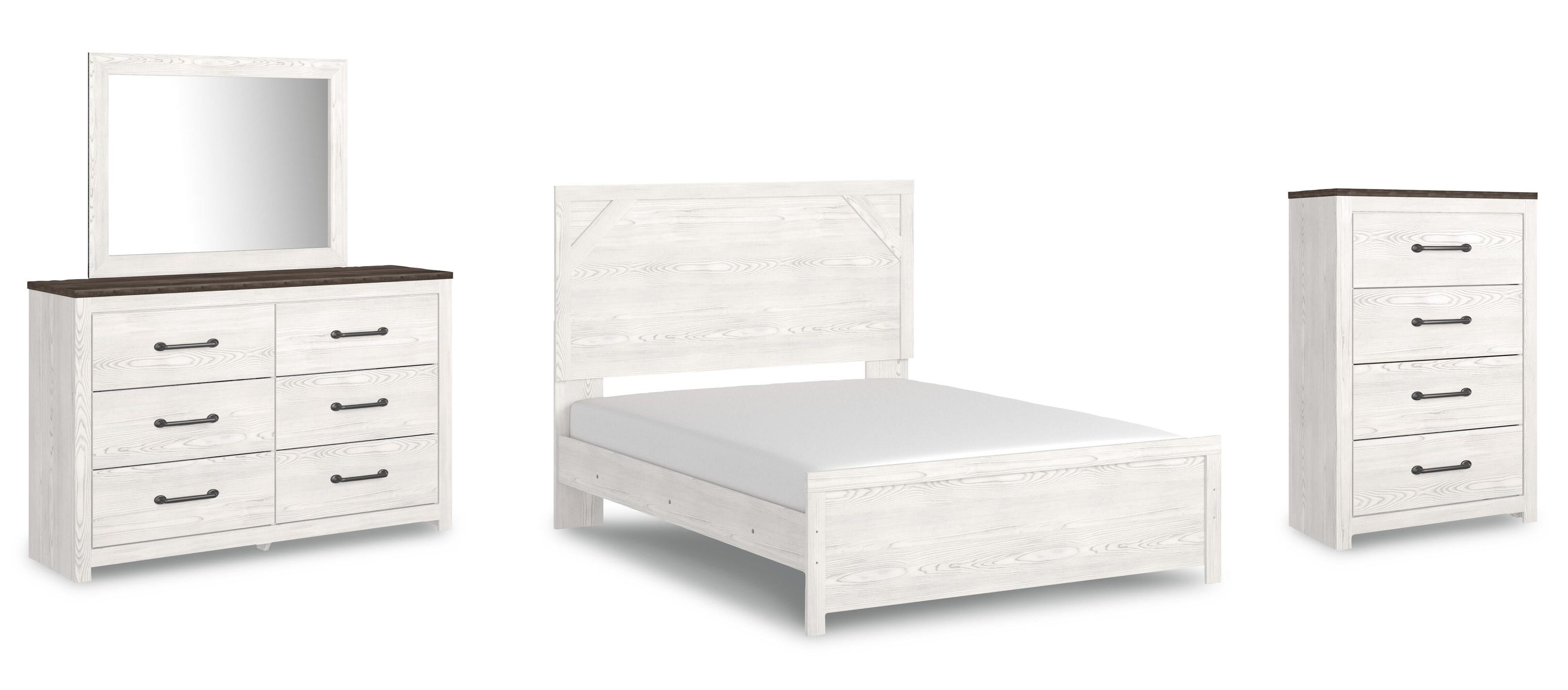 Gerridan Panel Bed with Mirrored Dresser and Chest