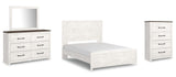 Gerridan Panel Bed with Mirrored Dresser and Chest
