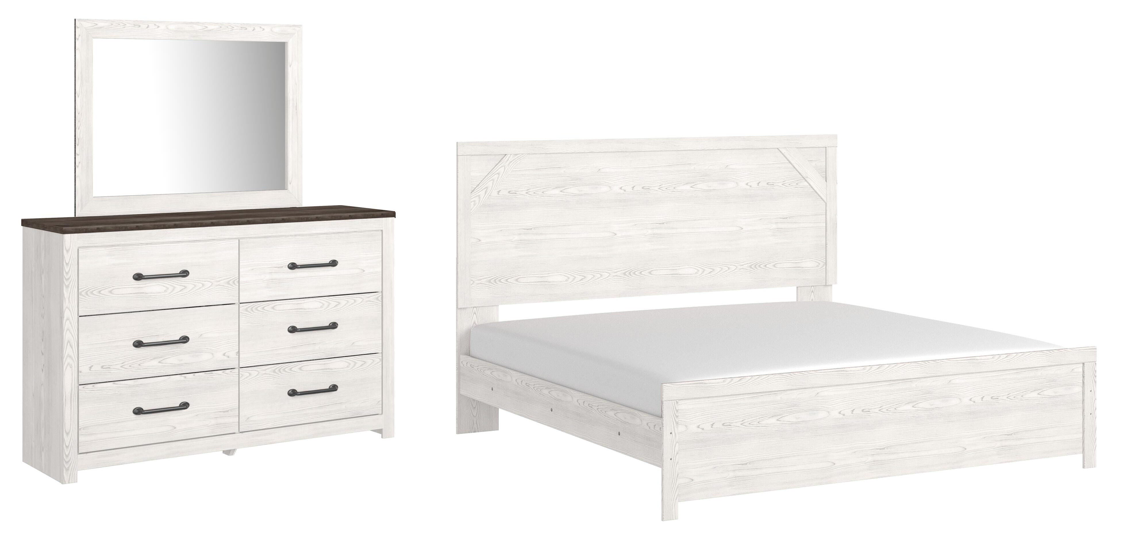 Gerridan Panel Bed with Mirrored Dresser