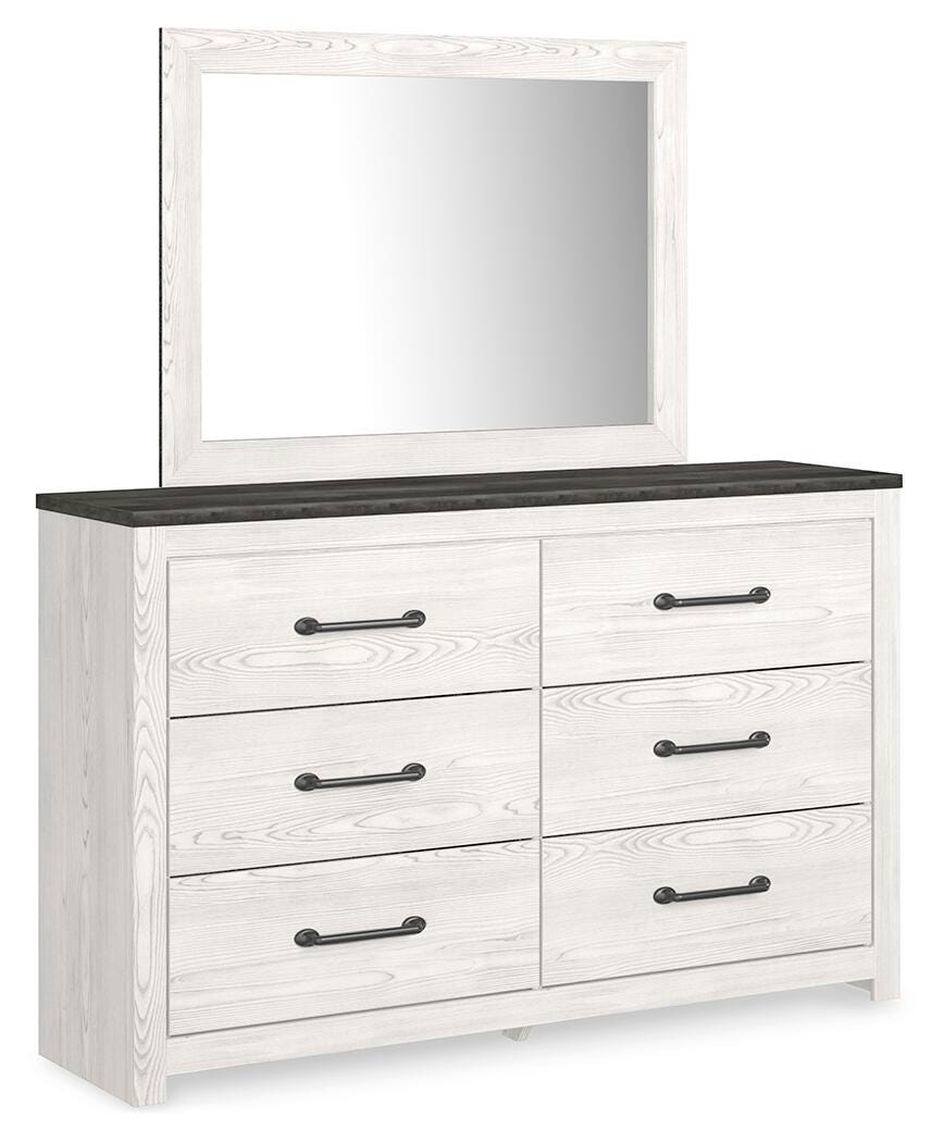 Gerridan Panel Bed with Mirrored Dresser, Chest and 2 Nightstands