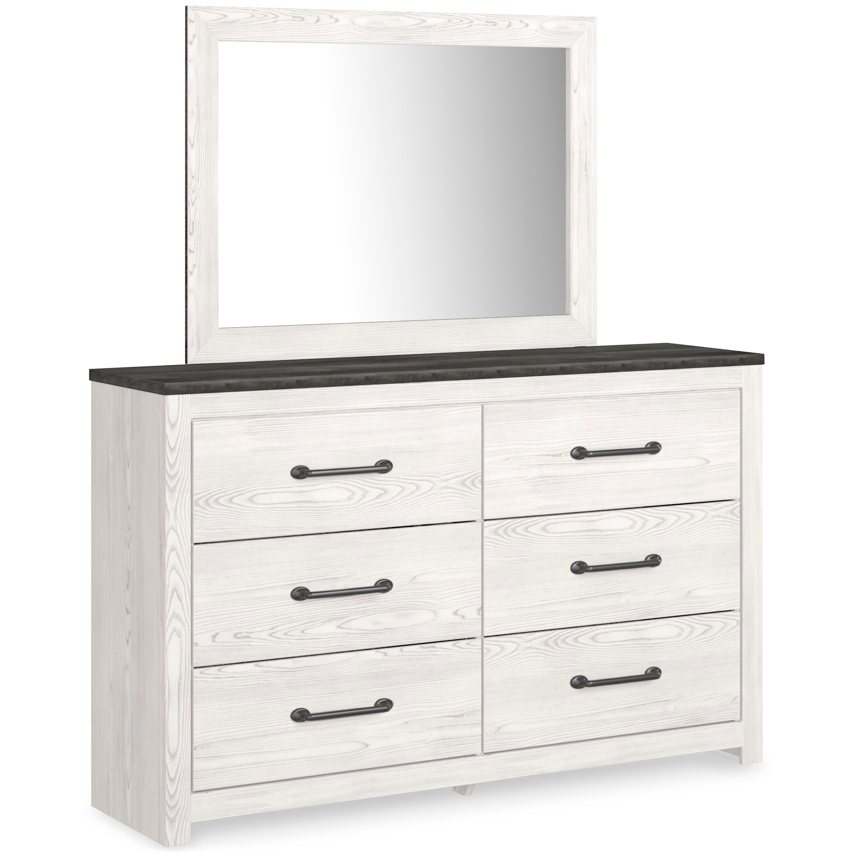 Gerridan Panel Bed with Mirrored Dresser and Chest