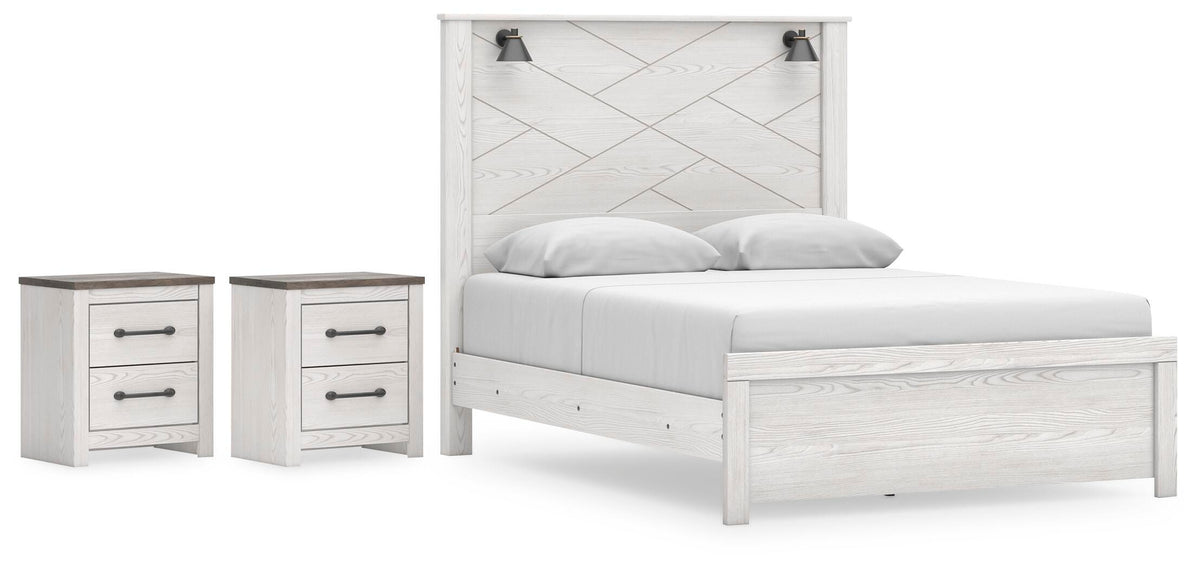 Gerridan Panel Bed with 2 Nightstands