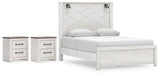 Gerridan Panel Bed with 2 Nightstands