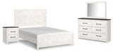 Gerridan Panel Bed with Mirrored Dresser and Nightstand