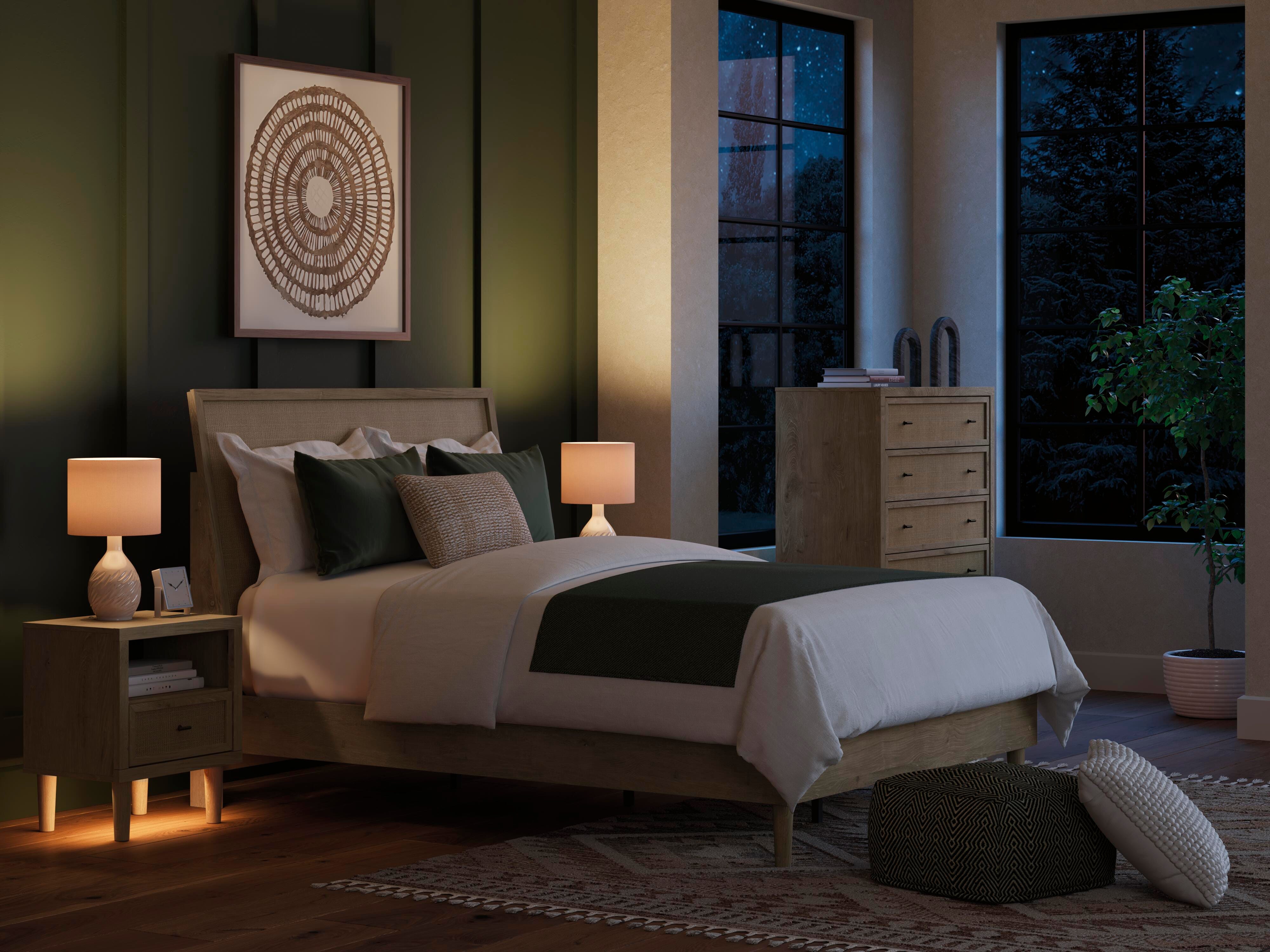 Cielden Panel Bed, Dresser and Nightstand