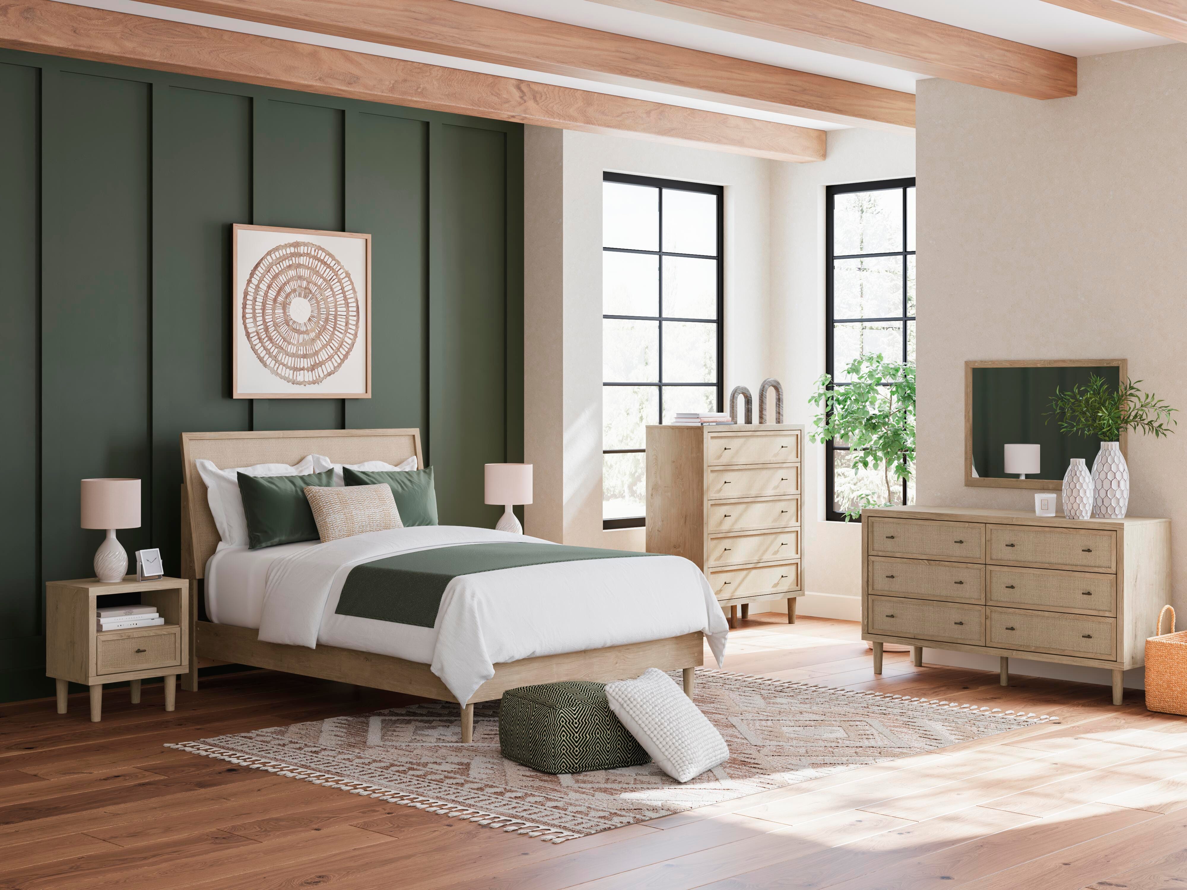 Cielden Panel Bed, Dresser, Mirror, Chest and 2 Nightstands