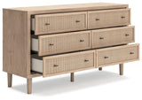 Cielden Upholstered Bed with Roll Slats and Dresser