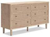Cielden Upholstered Bed with Roll Slats and Dresser