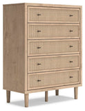Cielden Upholstered Bed with Roll Slats, Chest and Nightstand