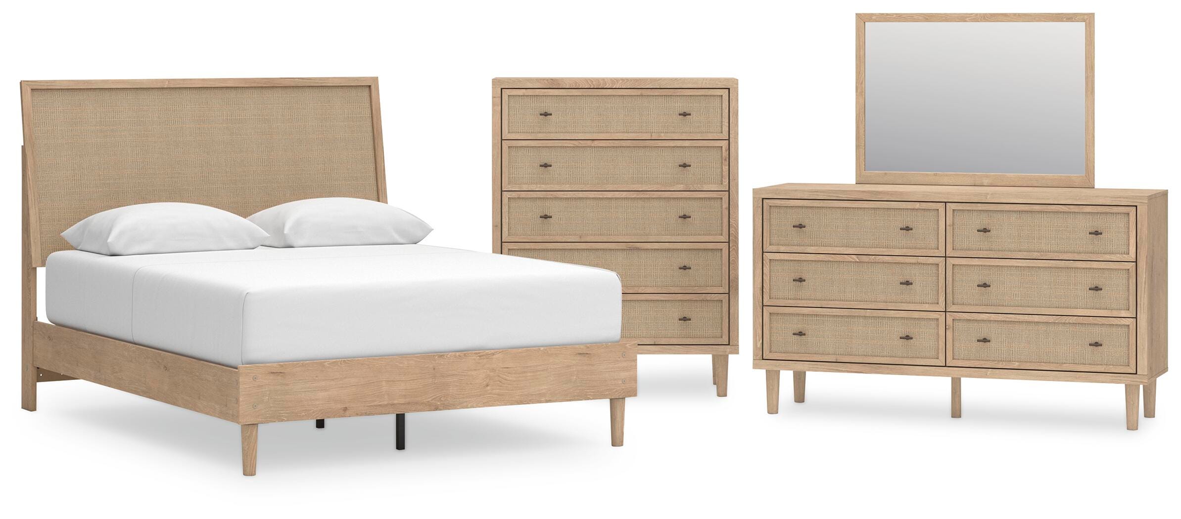 Cielden Panel Bed, Dresser, Mirror and Chest
