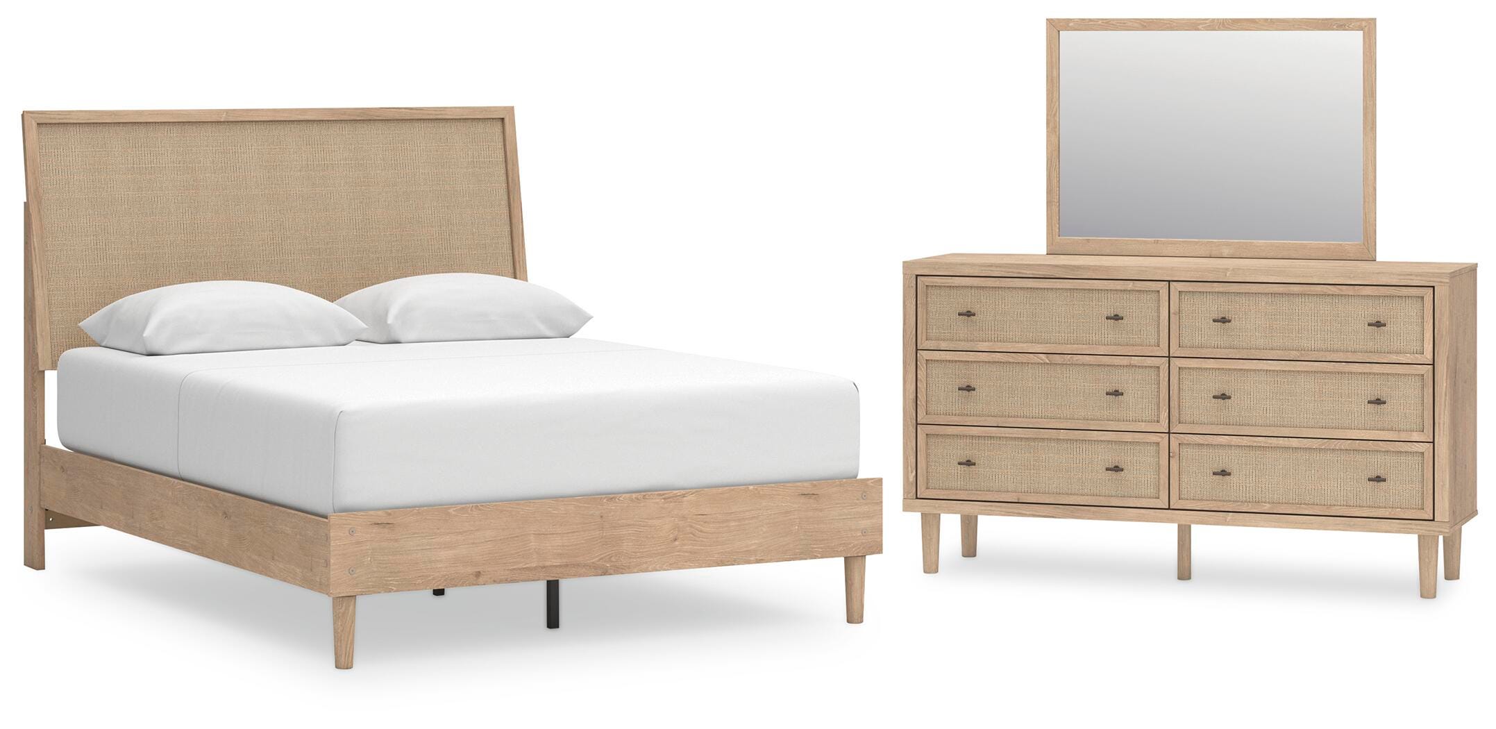 Cielden Panel Bed, Dresser and Mirror