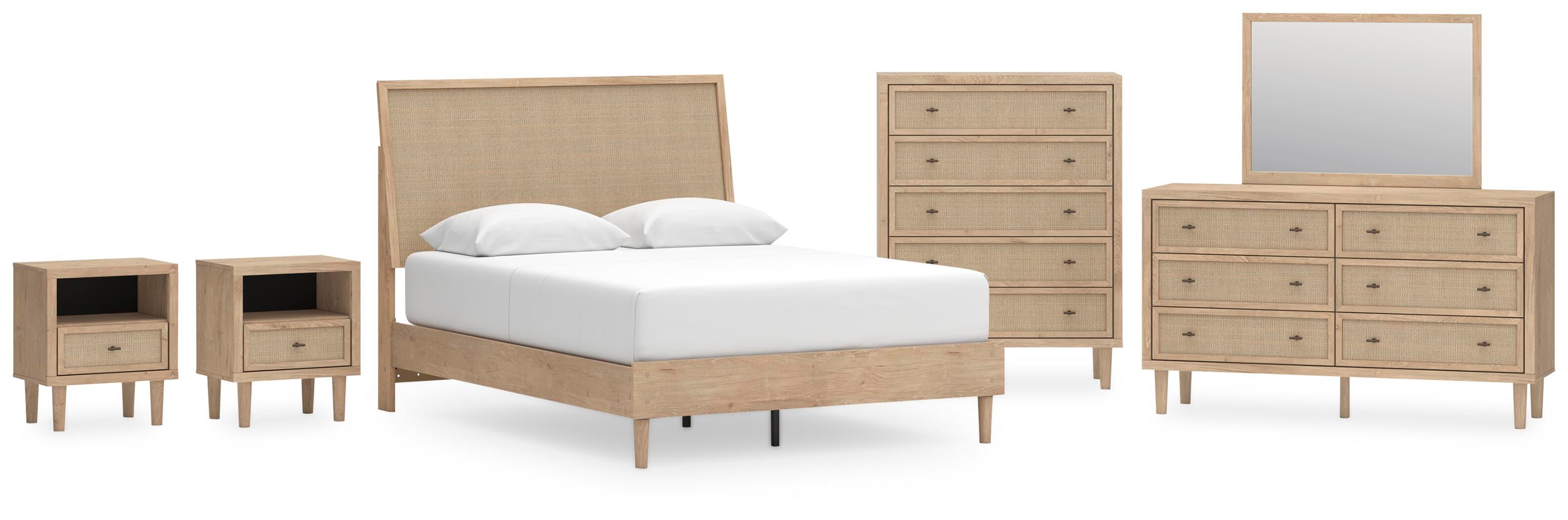Cielden Panel Bed, Dresser, Mirror, Chest and 2 Nightstands